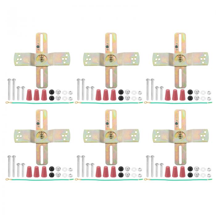 PATIKIL 98 mm ライトクロスバー 6セット 炭素鋼 十字形 取付ブ ラケット 180回転 ユニバーサル 照明器具 ネジ付き シャンデリアライト用