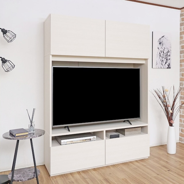 モダン ハイタイプテレビボード (幅134.5cm WH木目)