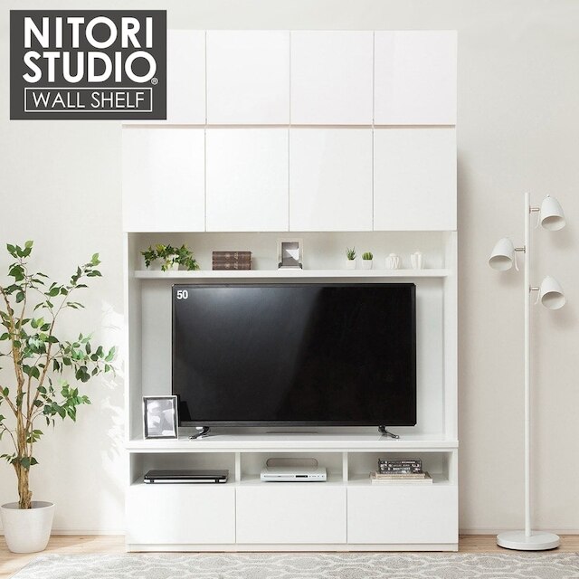 テレビボード上置セット(ポルテ150TV WH/上置 ポルテ150U WH)