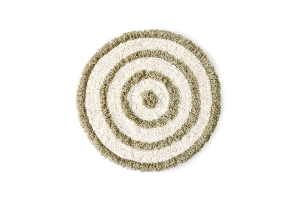 HKliving コットン製のラウンドラグマット CREAM 直径80cm
