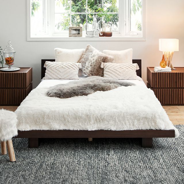 木製ベッドフレーム シングル セミダブル ダブル クイーンサイズ B-05 SOLDI