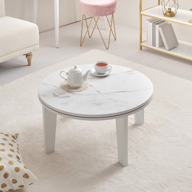 こたつテーブル コンパクト【Aina】アイナ 円形 直径68cm