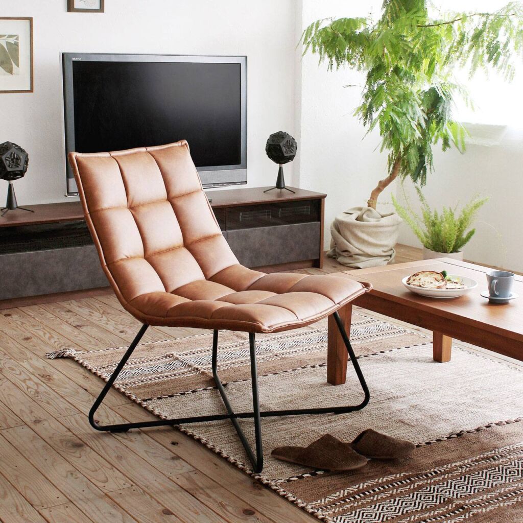 ソフトレザーチェア スチール脚