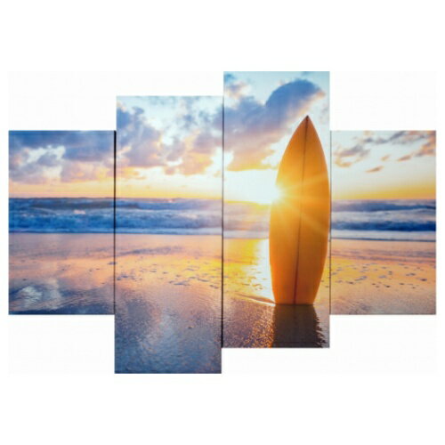 Bello Canvas Art Surfboard on the beach at sunset 4枚セット キャンバスアート 写真 アート 美工社 IPT-61747 フレームレスインテリア 取寄品 マシュマロポップ