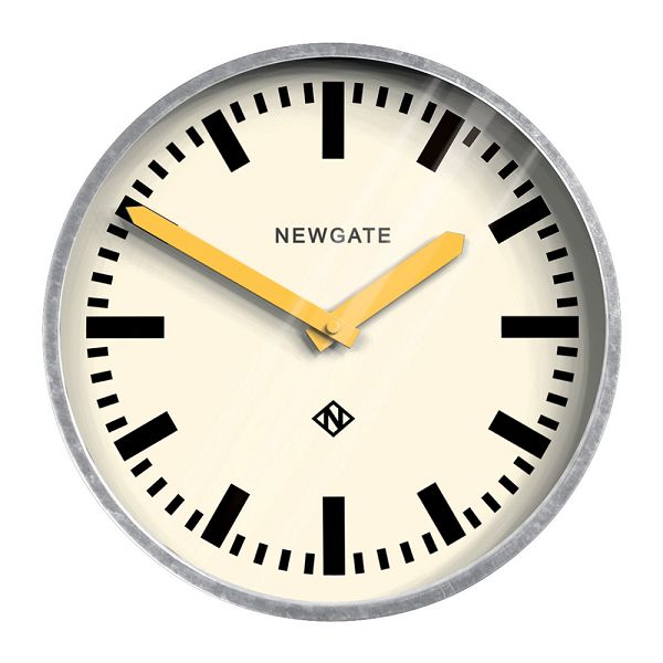 レトロなステーションクロック Galvanised Wall Clock Yellow Hands NEW GATE ニューゲート掛け時計 LGWC-YH ニューゲート時計【楽ギフ_包装】【楽ギフ_のし】【楽ギフ_のし宛書】【楽ギフ_メッセ入力】【楽ギフ_名入れ】