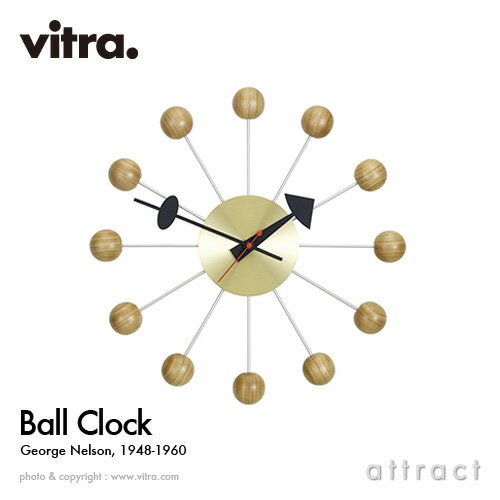 ヴィトラ Vitra Ball Clock ボールクロック Wall Clock ウォールクロック 掛け時計 デザイン:George Nelson ジョージ・ネルソン カラー:チェリー スイス デザイナー ビトラ パントン イームズ ノグチ 【RCP】【smtb-KD】