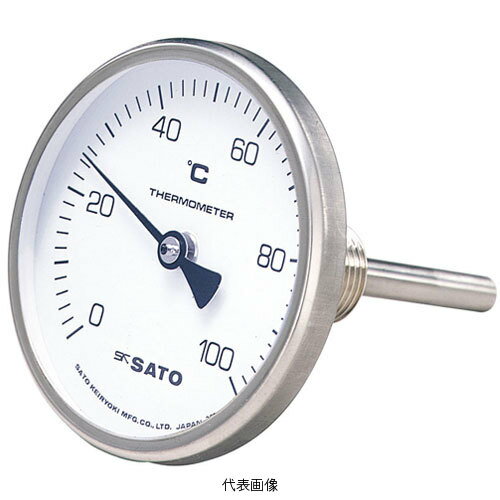 ☆佐藤/SATO バイメタル温度計 BM-T-75S (0〜100℃, L=50mm, R(PT) 1/2) (2110-20)