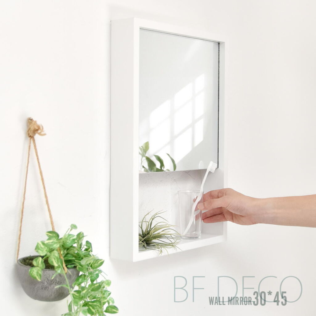 BF DECO Wall Mirror BFMI0251 壁掛け 収納付き ミラー ウオールミラー 鏡 姿見 【メーカー:BBハウス】