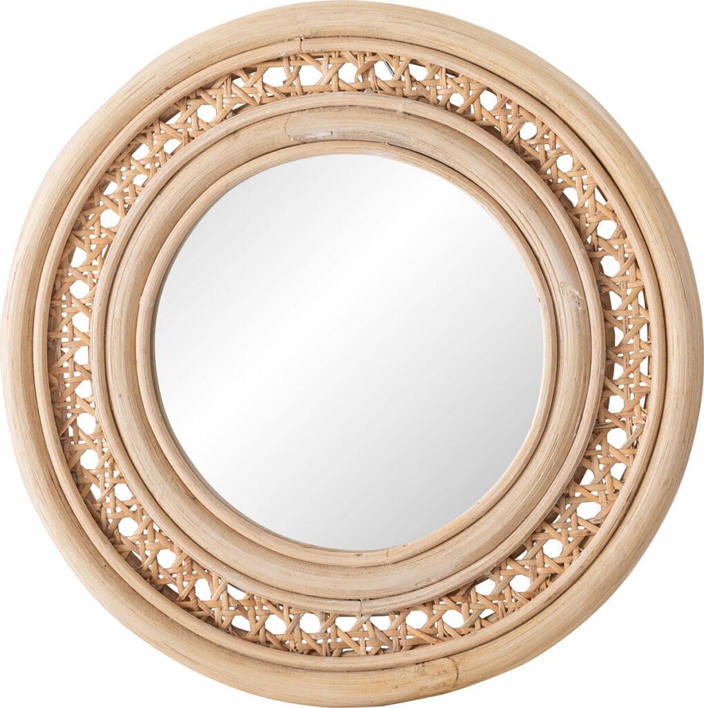 東谷 ミラー ラタンミラー スタンド付き W27×D10×H24 MR-718 4985155227822 鏡 壁掛け 立て掛け 鏡台 姿見鏡 化粧 インテリア 鏡直径14.5cm ラタン 籐 軽量 軽い スタンド付き 繊細 眼鏡 アクセサリー ナチュラル ラタン ラッカー塗装 ミラー ※ミラー部サイズ:Φ14cm