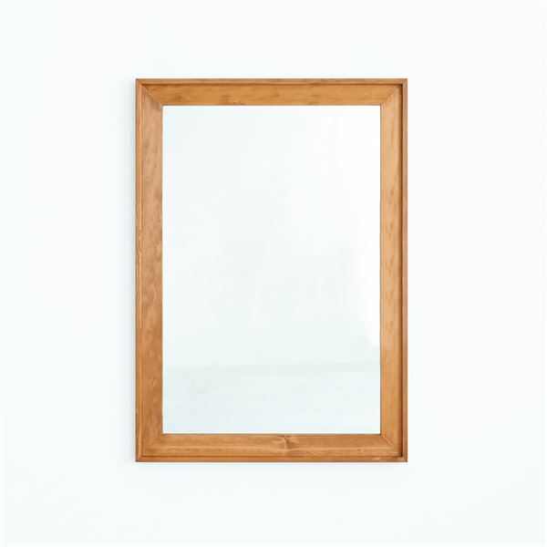 【ポイント20倍】L型フレームウォールミラー(730×1030mm)(ハニーブラウン) 天然木 北欧風 日本製 鏡 姿見 高級感 ドレッサー 全身 木製 壁掛け モダン 木枠 玄関 トイレ 洗面 NK-19