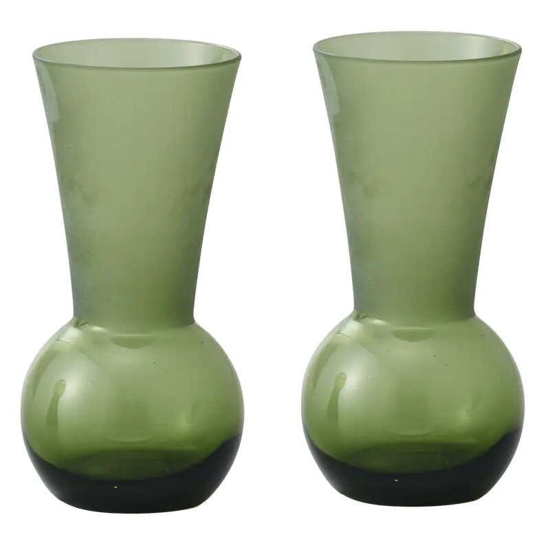 花瓶 フラワーベース Glass Flower  teruteru テルテル green (2個入り) [777-699-481] [p20] ガラス (代引き不可) インテリア ディスプレイ