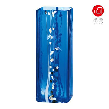 石塚硝子 ISHIZUKA GLASS アデリアグラス ADERIA GLASS 津軽びいどろ 花器角青(大) F62985 花瓶