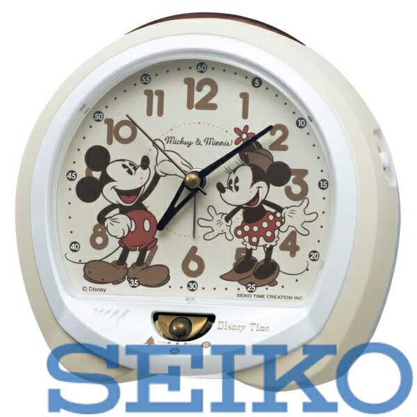 【送料無料】SEIKO CLOCK(セイコークロック) 目覚まし時計 置き時計 キャラクター ディズニーミッキーマウス ミニーマウス ディズニータイム アナログ アイボリー FD483C ※北海道・九州・沖縄・離島は別途送料(1080円〜2160円)デザイン マクドナルド ユニバーサルスタジオ