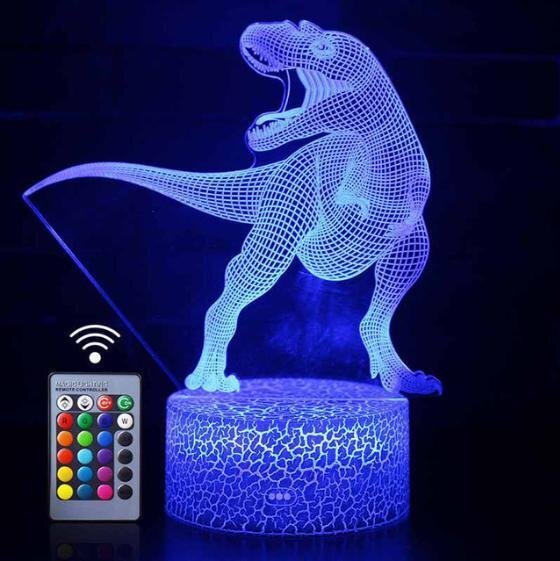 最安値 インテリアグッズ 恐竜 ダイナソー 3Dイリュージョン LED 海外製 リモコン付き USB イリュージョンナイ bq1404