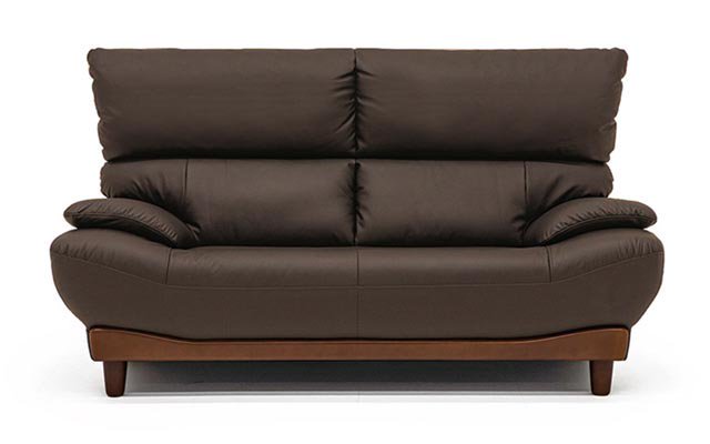 ひっかき傷に強い生地を使用したハイバックソファ EPUレザー 2.5人掛け【ブラウン】*JACEP2P［幅170］