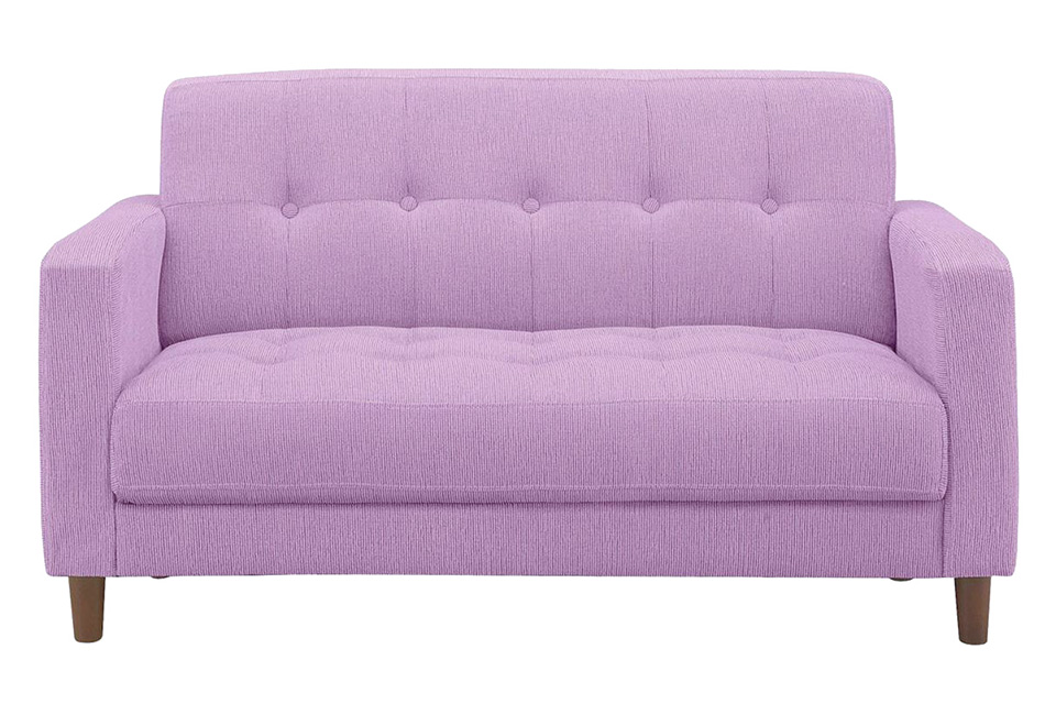 ファブリック生地のシンプルモダンソファ 2人掛け 【ダークブラウン】 [幅120]