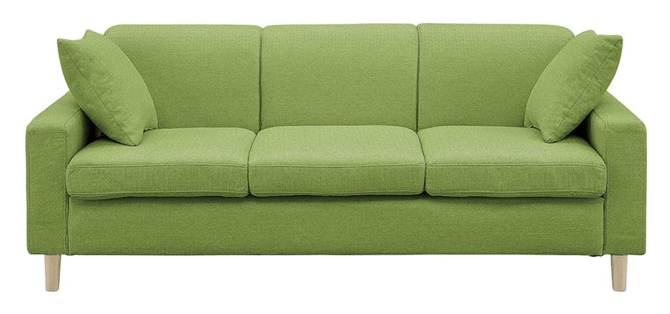 生地15色×木脚2色から選べるシンプルモダンなソファ 3人掛け 【ライトブルー】 [幅176]