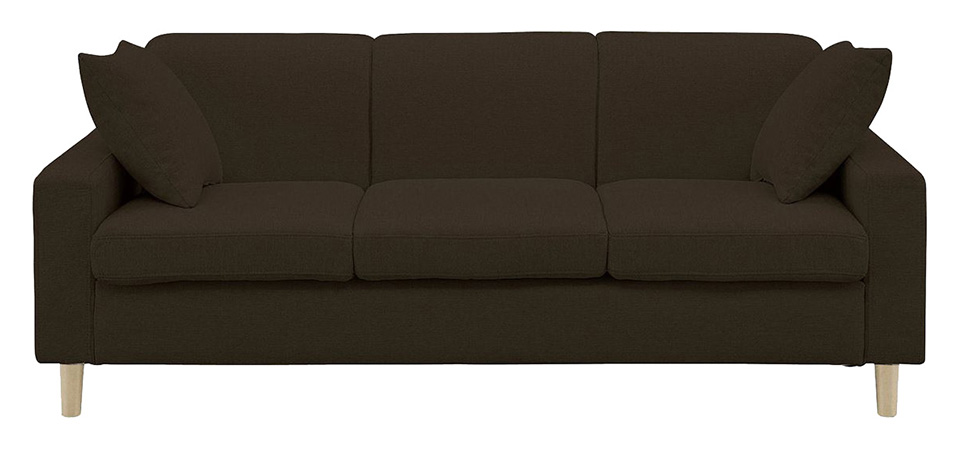 生地15色×木脚2色から選べるシンプルモダンなソファ 3人掛け 【ライトブルー】 [幅176]