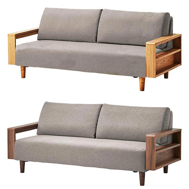 生地が洗える北欧モダンソファ 選べる２色のフレーム 3人掛け【ライトグレー】［幅180］