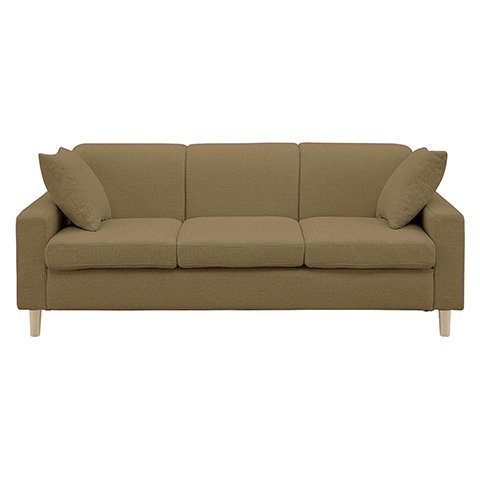 生地15色×木脚2色から選べるシンプルモダンなソファ 3人掛け 【ライトブラウン】 [幅176]