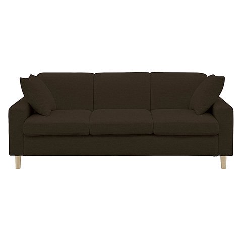 生地15色×木脚2色から選べるシンプルモダンなソファ 3人掛け 【ダークブラウン】 [幅176]