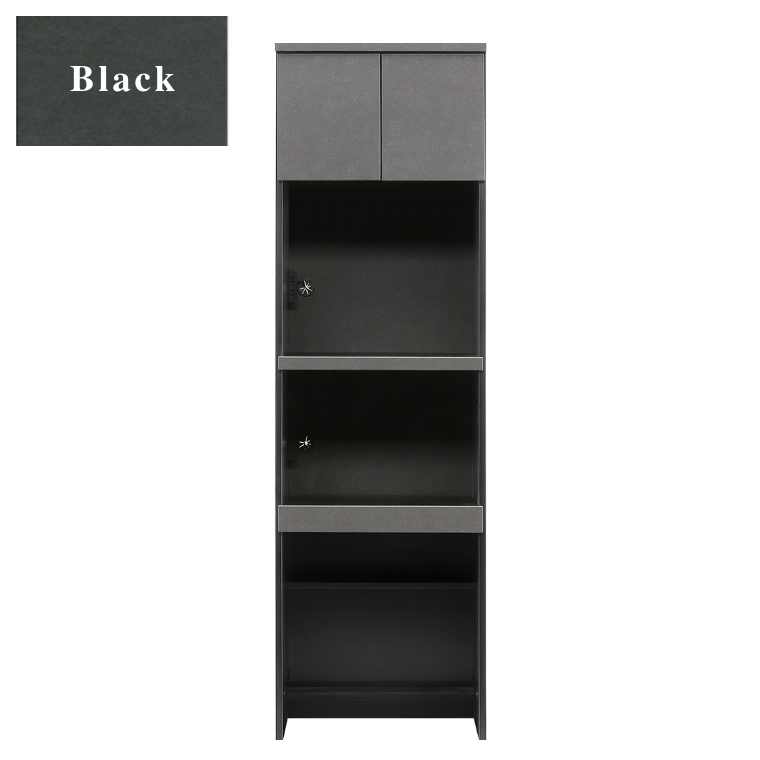 【開梱設置】底部がオープンになっているため、ゴミ箱の収納にも レンジ台 キッチン 幅60cm(収納ラック/大理石風/キッチン/コンセント付き)