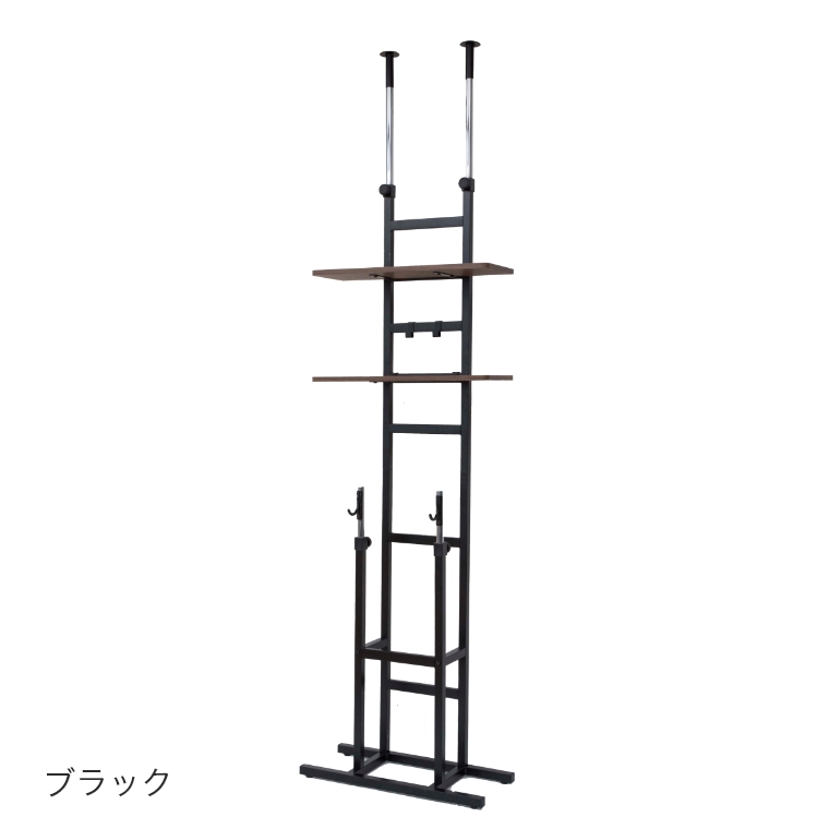 突っ張り式自転車ラック 幅61 奥行23 BS-821 （ホワイト／ブラック／ディスプレイスタンド／盗難防止／錆防止／汚れ防止／小物置き ）