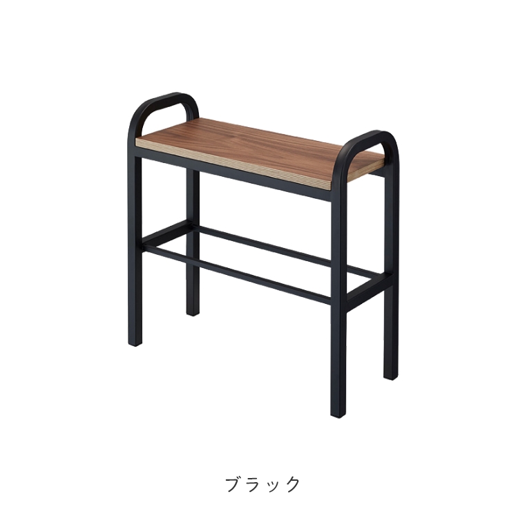 [ 山崎実業 tower/タワー ] 立ちやすいベンチシューズラック (玄関椅子/腰掛け/玄関収納/下駄箱/シューズ収納/シンプル/モノトーン/ホワイト/ブラック/白/黒)