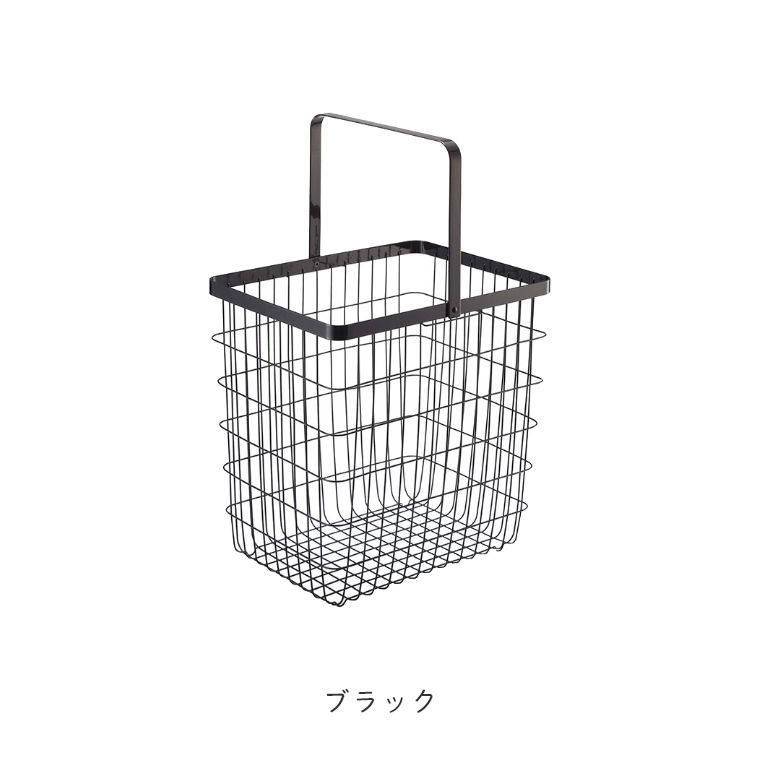 [ 山崎実業 tower/タワー ] ランドリーワイヤーバスケット Lサイズ (洗濯かご/ランドリーボックス/洗濯物入れ/折りたたみ/大容量/シンプル/モノトーン/ホワイト)