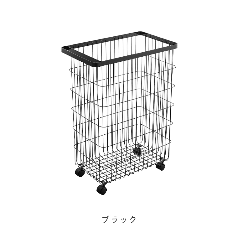 [ 山崎実業 tower/タワー ] ランドリーバスケット キャスター付き 55L (洗濯かご/ランドリーボックス/洗濯物入れ/折りたたみ/大容量/シンプル/モノトーン/ホワイト)