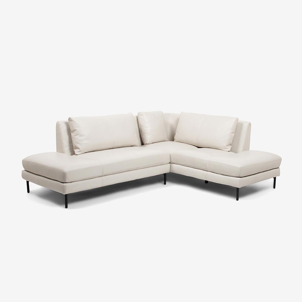 カウチソファ 2点セット「L/S 67（エルエス67）」カウチ背無し（向って左） 片肘カウチ（向って右） 革フロスト色 #J-156E