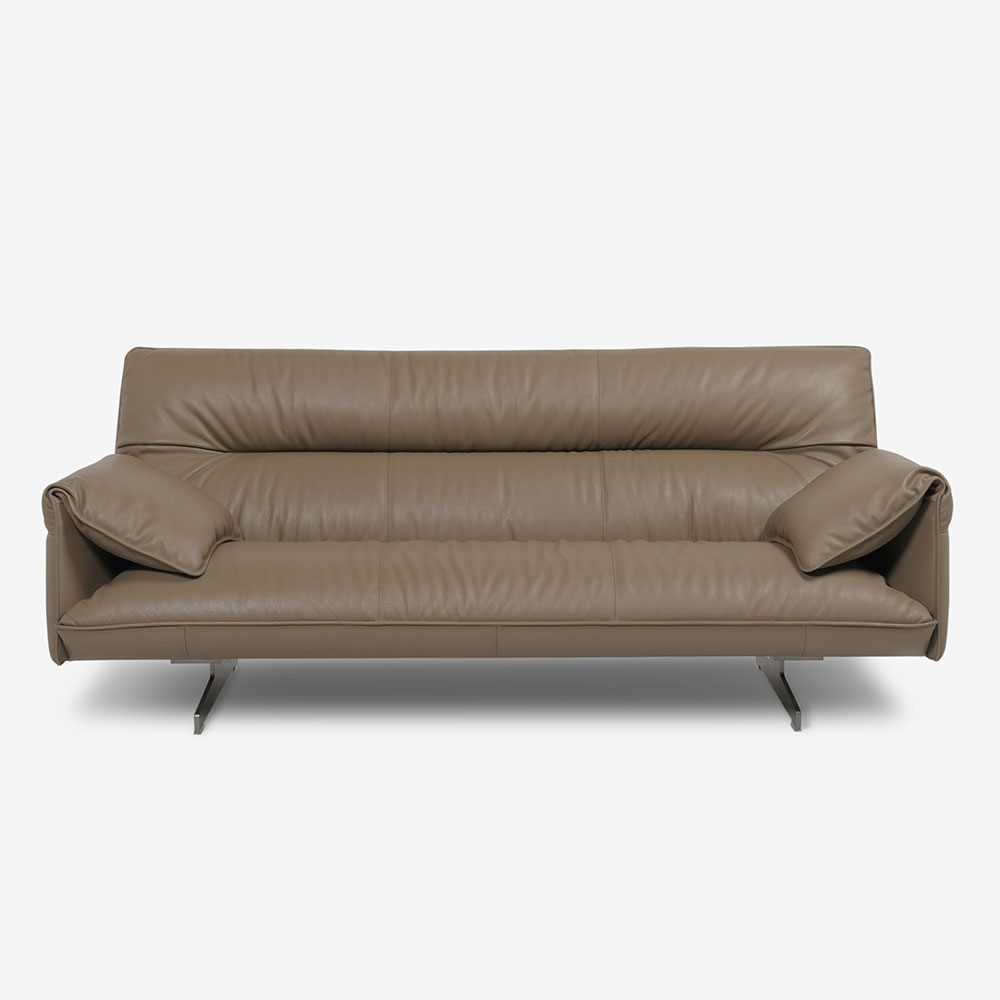 PoltronaFrau（ポルトローナ・フラウ）ソファ「アントン」幅200cm 革ベージュグレー色【セール対象品のため40%OFF】