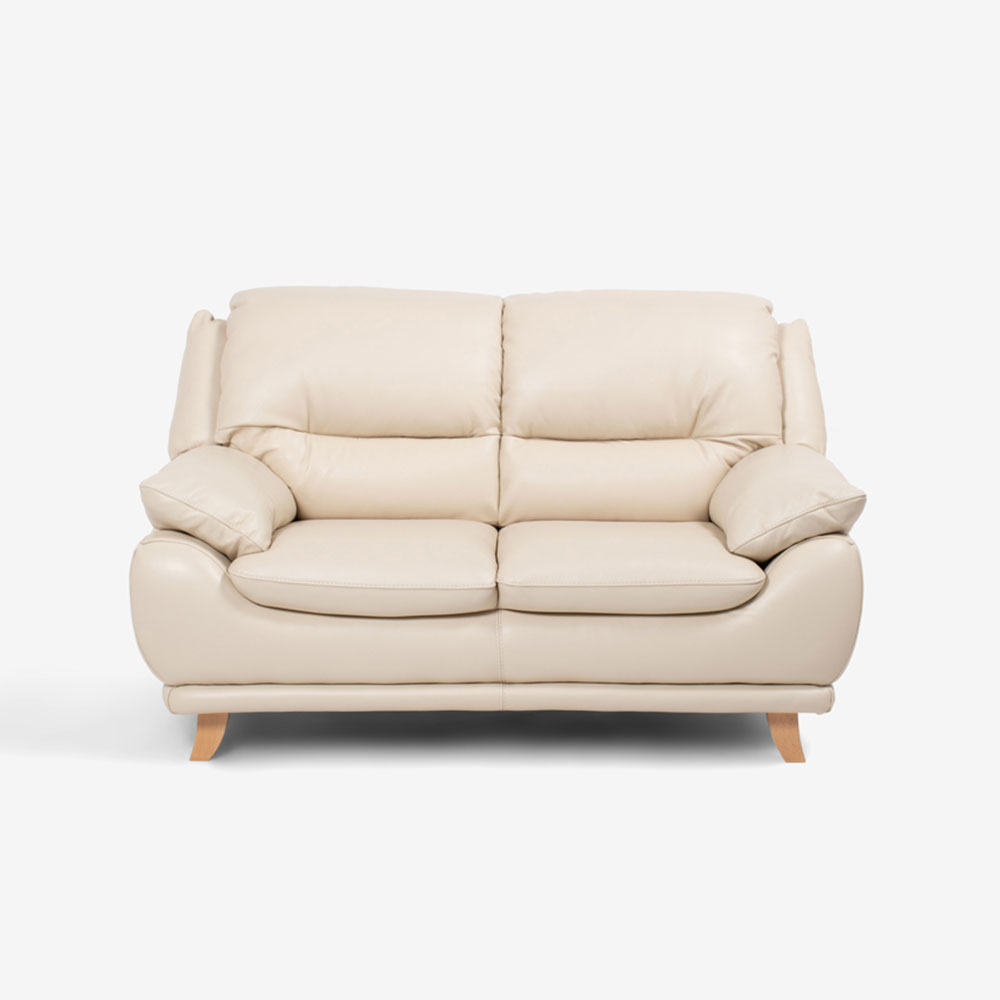 ラブソファ 2人掛け「オースチンKD」幅156cm 革#J/S-862C ビスク色 脚部全6種類