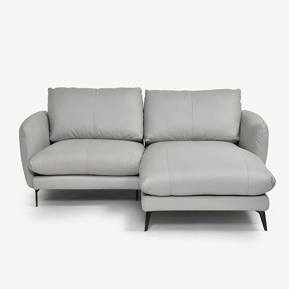 カウチソファ 2点セット 「L/S 70（エルエス70）」片肘チェア1.25（向って左肘） 片肘カウチ1.25（向って右肘）幅194cm 革#H/S-516E ライトグレー色