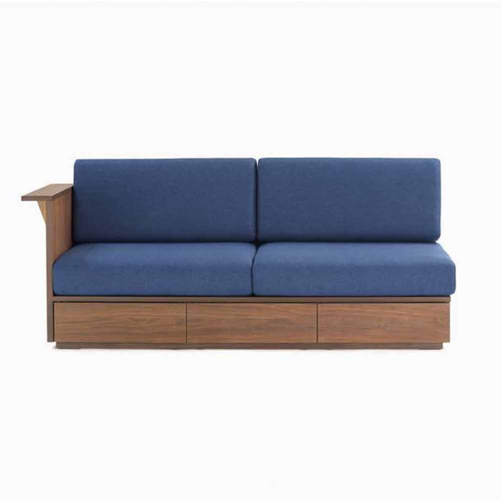 デイベッド 向って左肘「TAIDA（タイダ）」幅176.4cm 布 ネイビー色