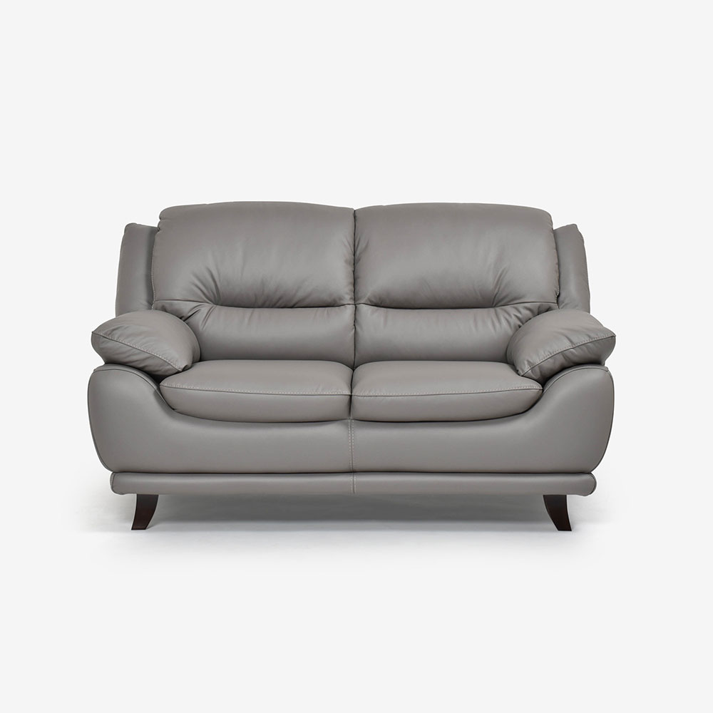 ラブソファ 2人掛け「オースチンKD」幅156cm 革#H/S-042E エレファントグレー色 脚部全6種類