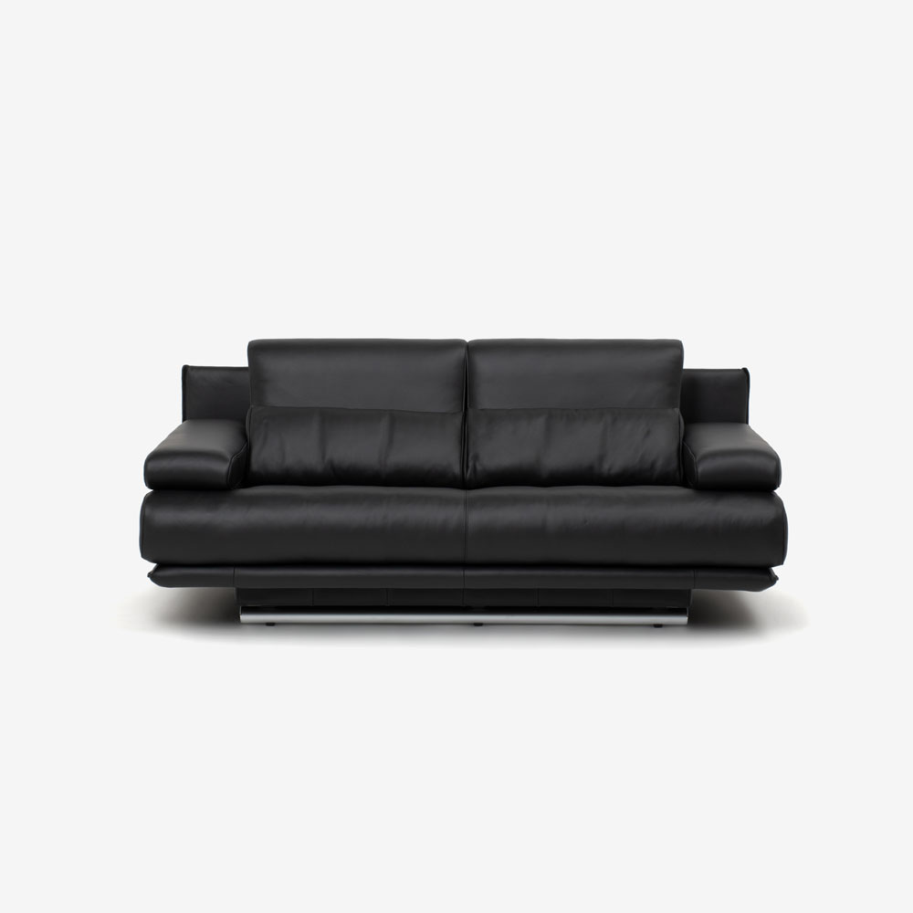 ROLF BENZ（ロルフベンツ）ラブソファ「6500/182」革 ブラック色【お手入れキットの特典付き】