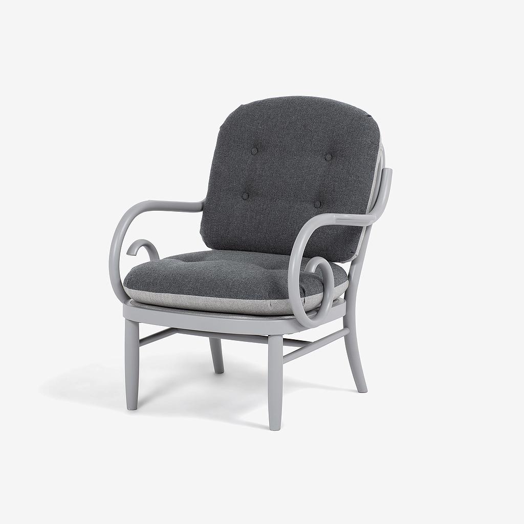 秋田木工 アームチェア「75EB」布A16/A18 木部クールグレー色【セール対象品のため40%OFF】