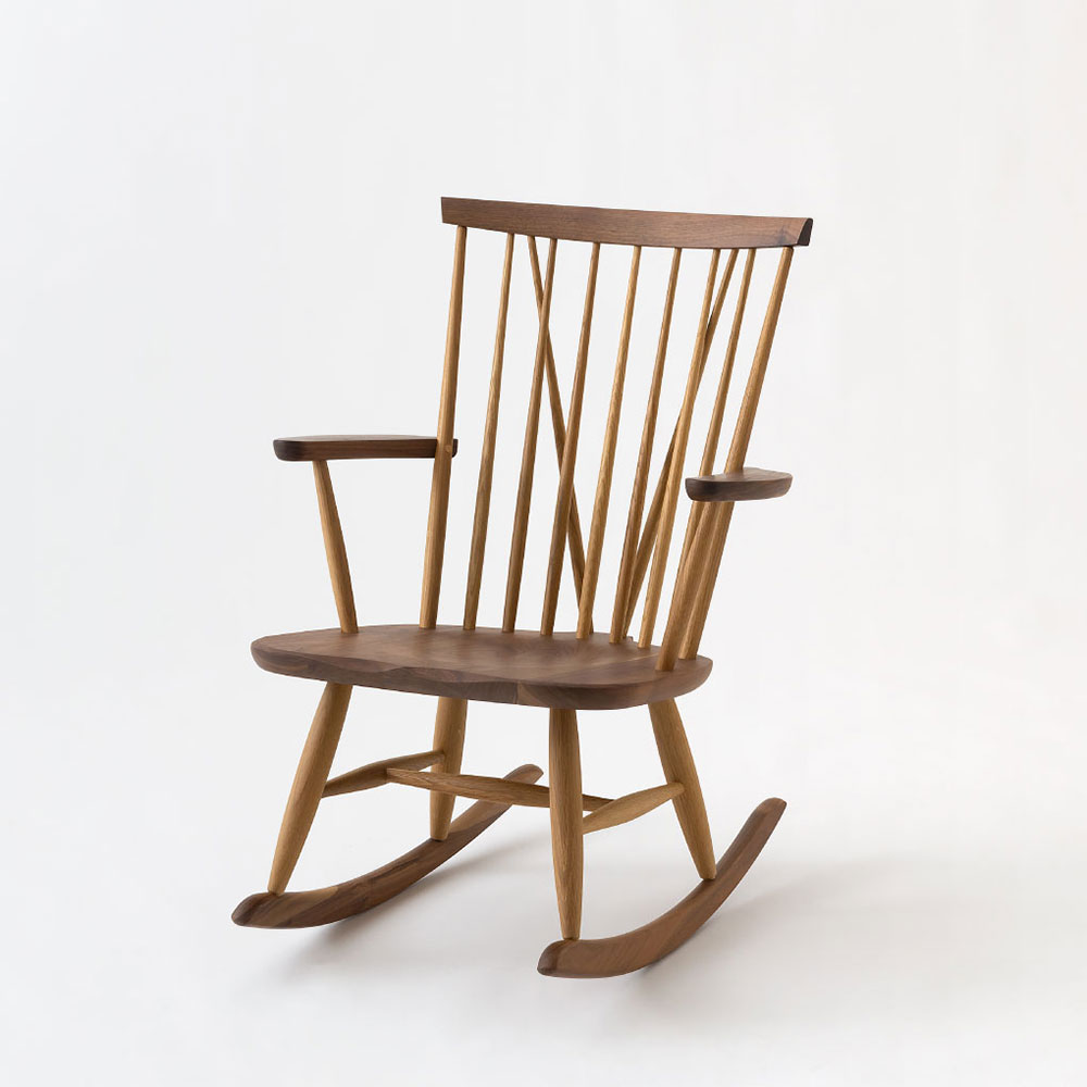 飛騨産業 ロッキングチェア「NEWMCKINLEY -ニューマッキンレイ- NM267RC OWA色」ツートン仕様（ホワイトオーク材/ウォールナット材 ）【受注生産品】