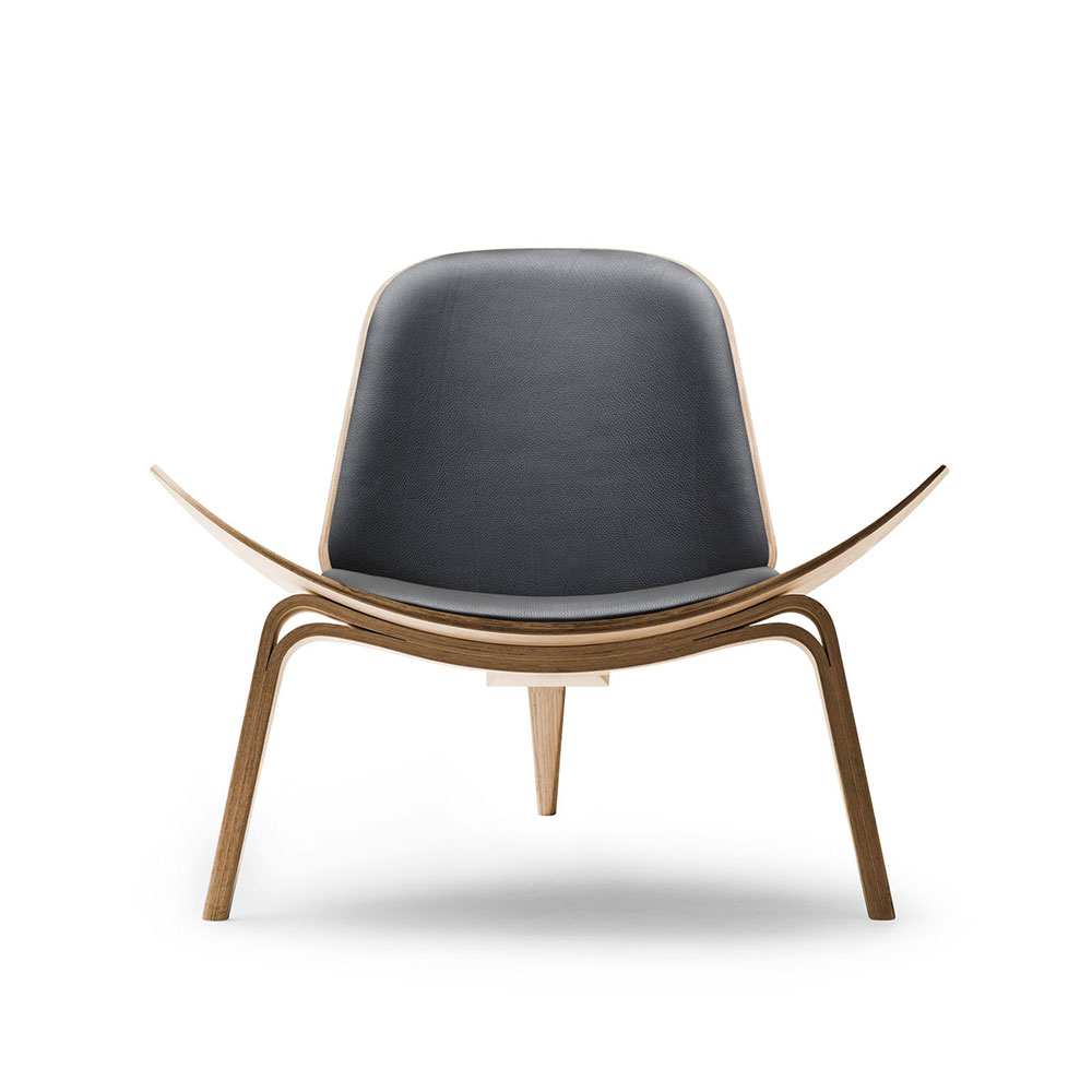 カール・ハンセン＆サン チェア「CH07 シェルチェア」オーク材オイル仕上げ 革ブラック＃THOR301【受注生産品】