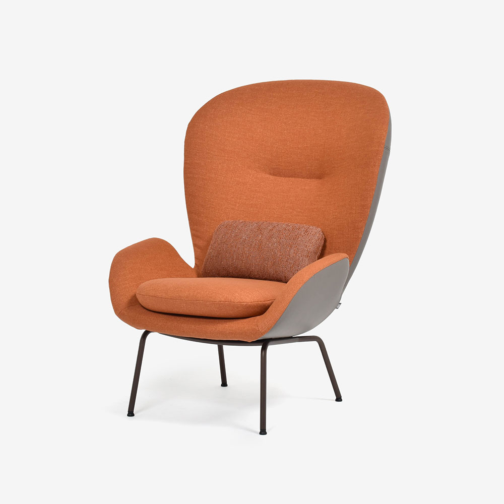 ROLF BENZ（ロルフベンツ）アームチェア「594」布 レッドオレンジ色 ＃14.160【セール対象品のため40%OFF】