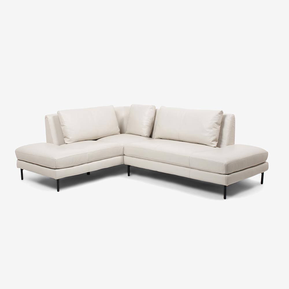 カウチソファ 2点セット「L/S 67（エルエス67）」カウチ背無し（向って右） 片肘カウチ（向って左） 革フロスト色 #J-156E