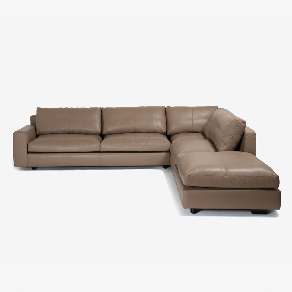 PoltronaFrau（ポルトローナ・フラウ）コーナーソファ「マッシモシステマ」革グレー色