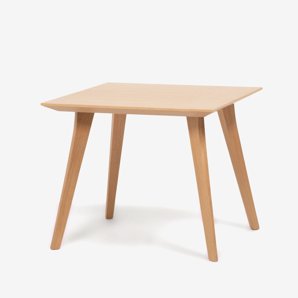 ダイニングテーブル「ジャスト」幅85cm オーク材ホワイトオーク色 角脚