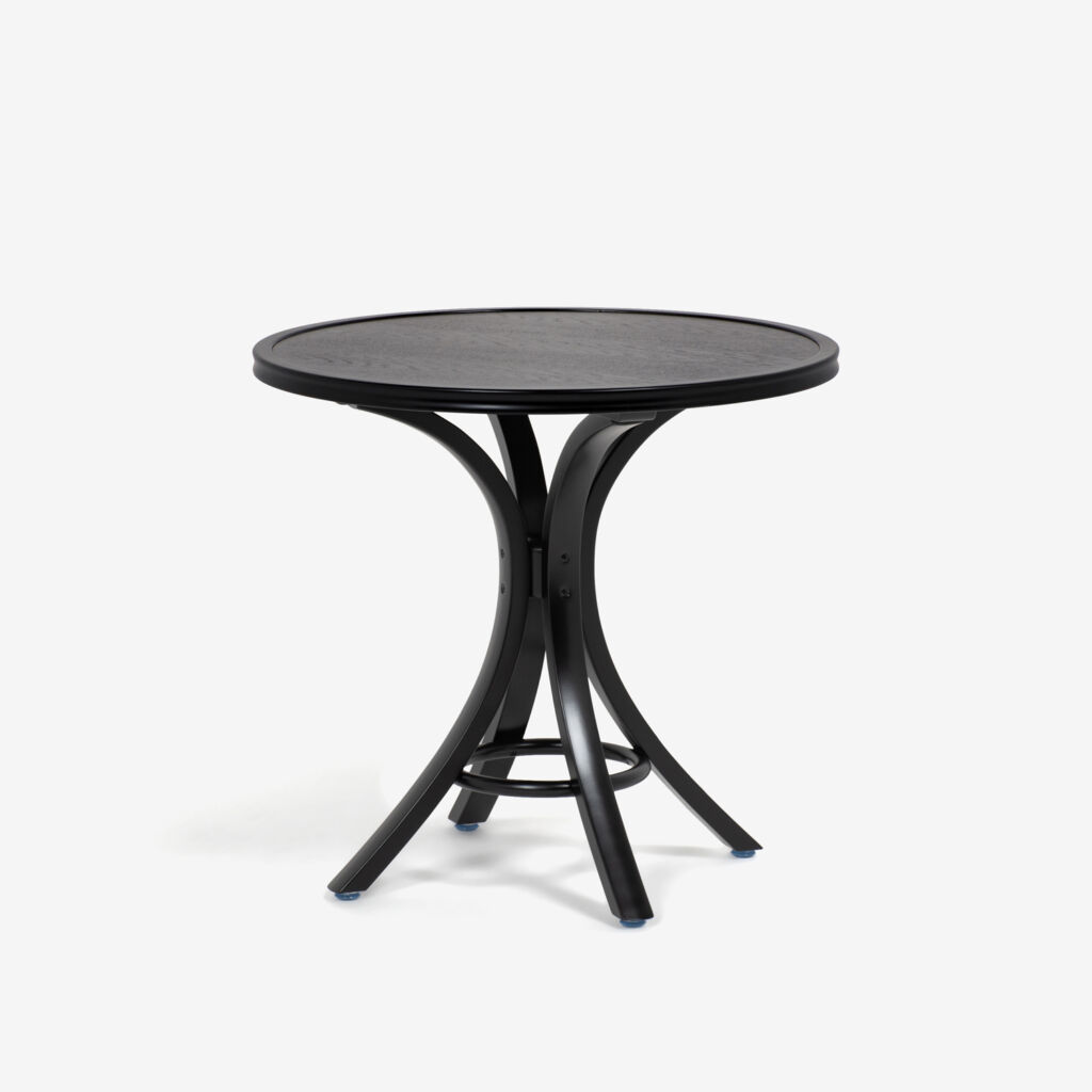 秋田木工 ダイニングテーブル（丸）「T-130」 ナラ材/ブナ材 ブラック色