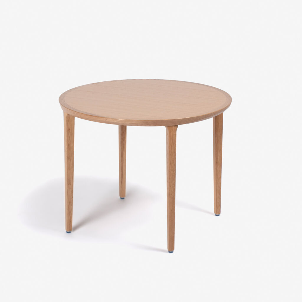 秋田木工 ダイニングテーブル「N-T005」丸型 ナラ材ホワイトオーク色 全2サイズ【受注生産品】