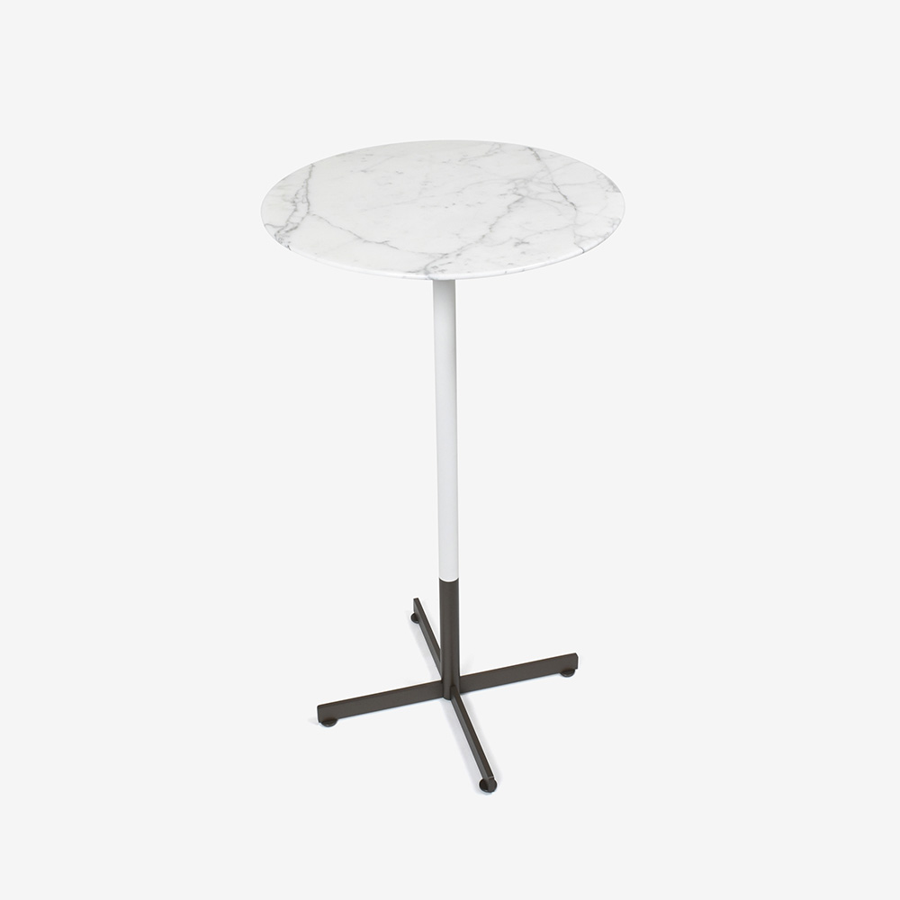 PoltronaFrau（ポルトローナ・フラウ）ミニビストロテーブル「ボブ」丸60ｘ高さ110cm 大理石アラベスカート