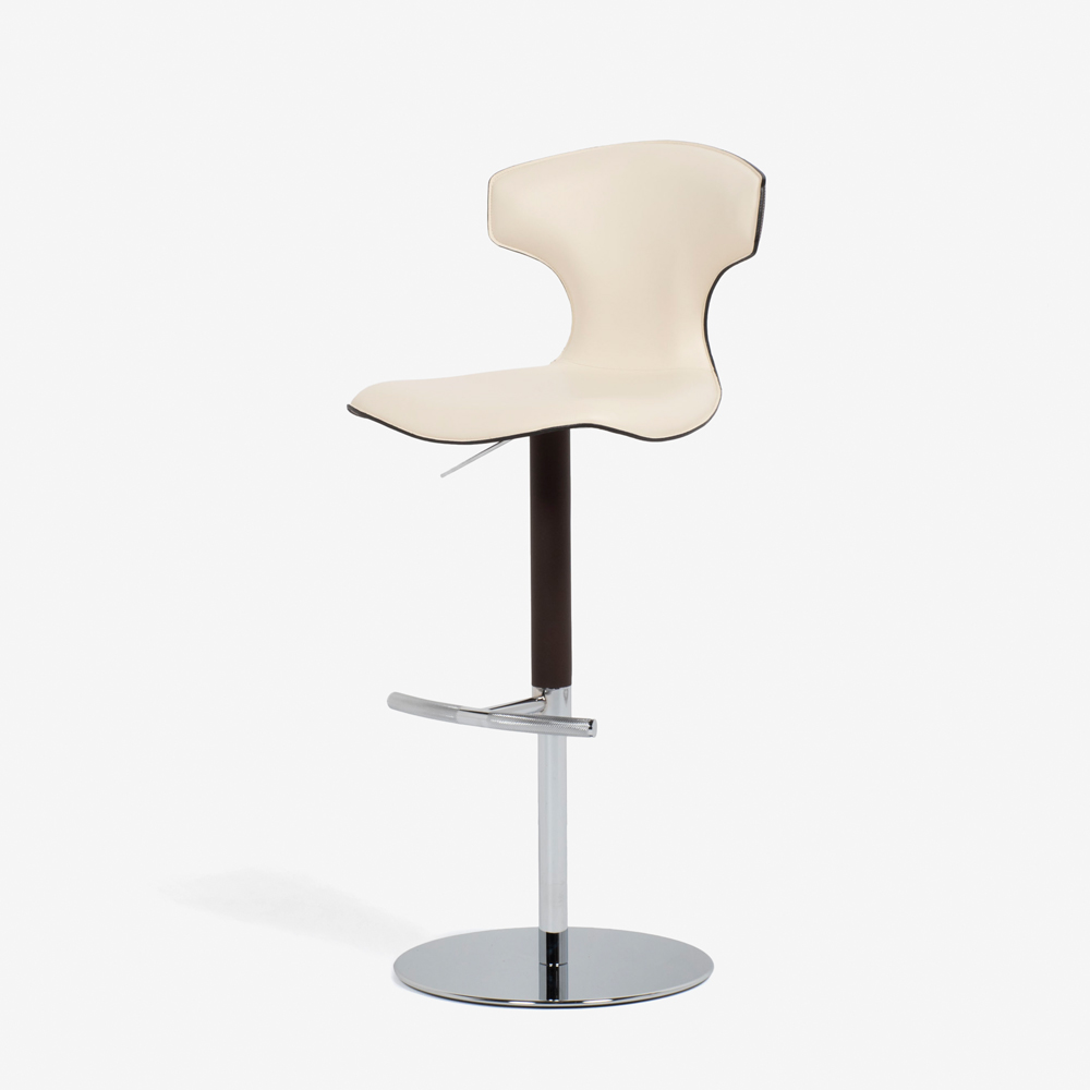 PoltronaFrau（ポルトローナ・フラウ）カウンターチェア「モンテーラ」革アイボリー色/ダークブラウン色