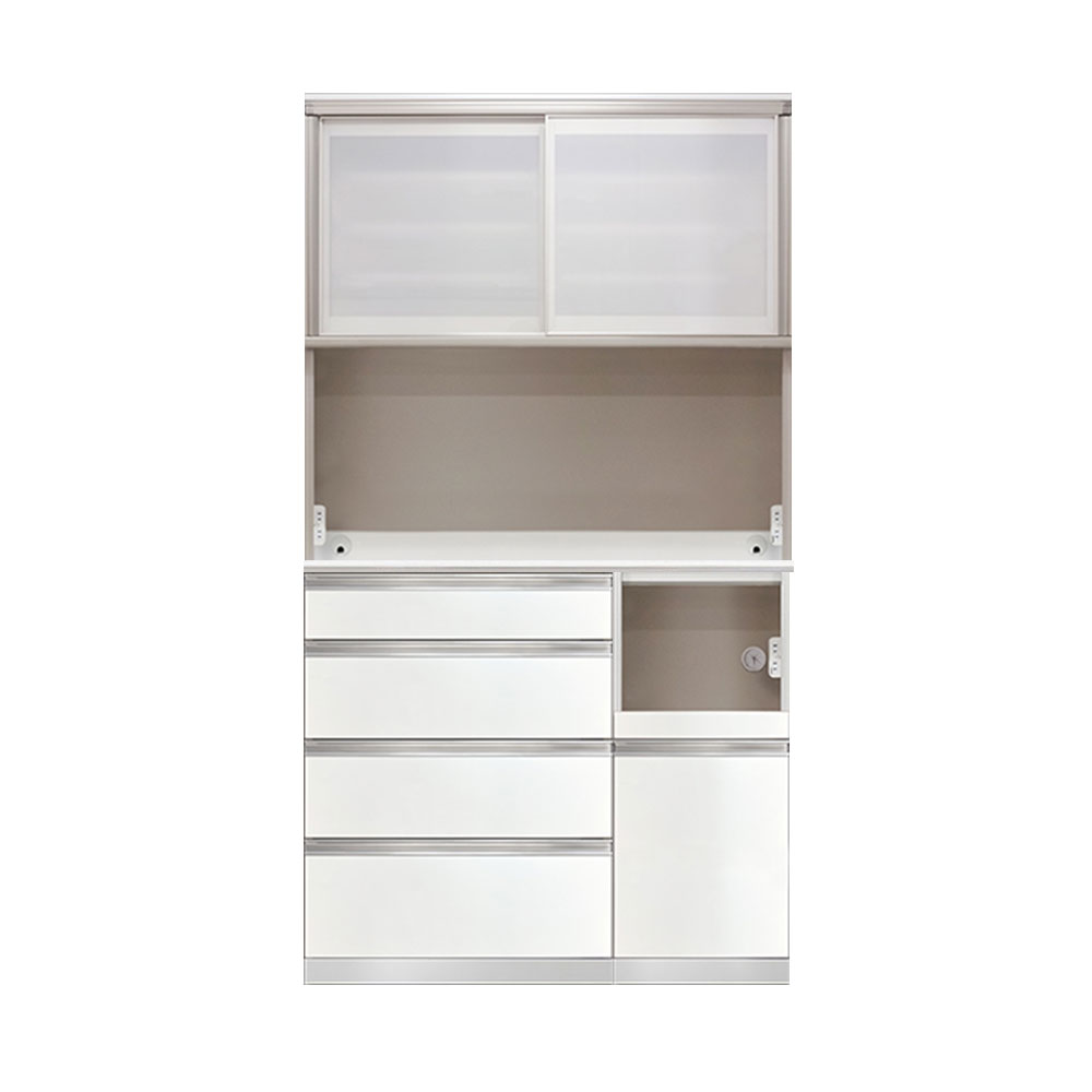 AYANO（綾野製作所）ダイニングボード「スタイン」幅110.2cm 奥行45cm 高さ202cm パールホワイト色【受注生産品】