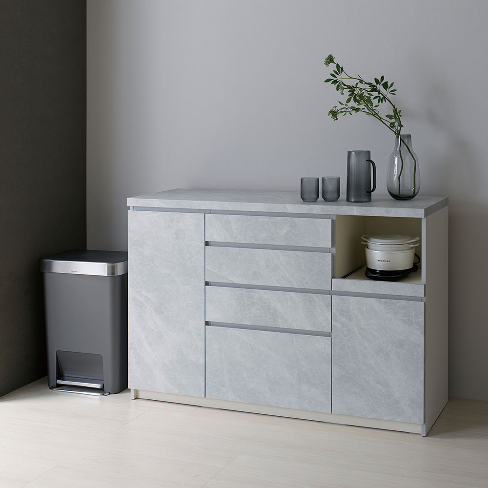 Pamouna（パモウナ）キッチンカウンター「CPA-1400R・RM下台」幅140cm 奥行50cm 高さ93.8cm 全4色